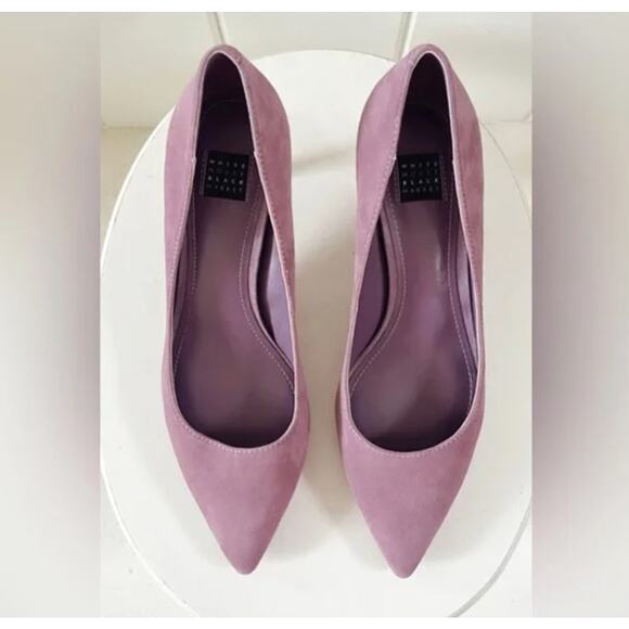 White House Black Market Phoebe Dried Lavender Suede Heels Pumps Pointed Toe 9 - Picture 5 of 11